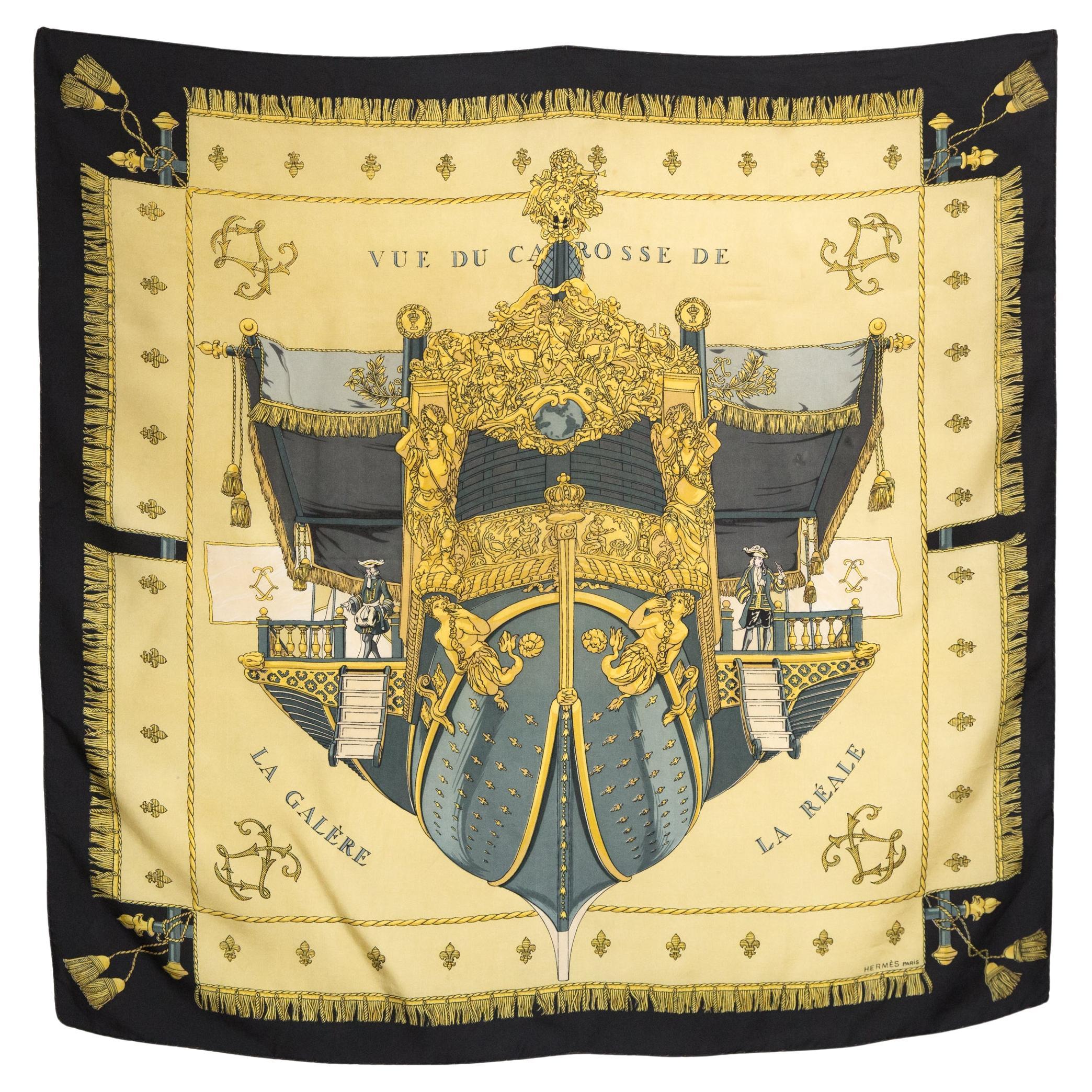Pañuelo de seda Hermes Vue du Carrosse La Galere... by H Grygkar en venta