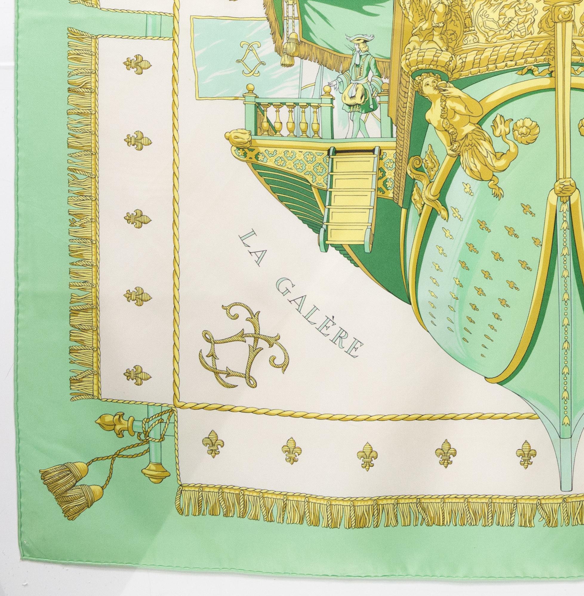 Women's or Men's Hermes Vue du Carrosse La Galere La Reale by Hugo Grygkar Silk Scarf For Sale