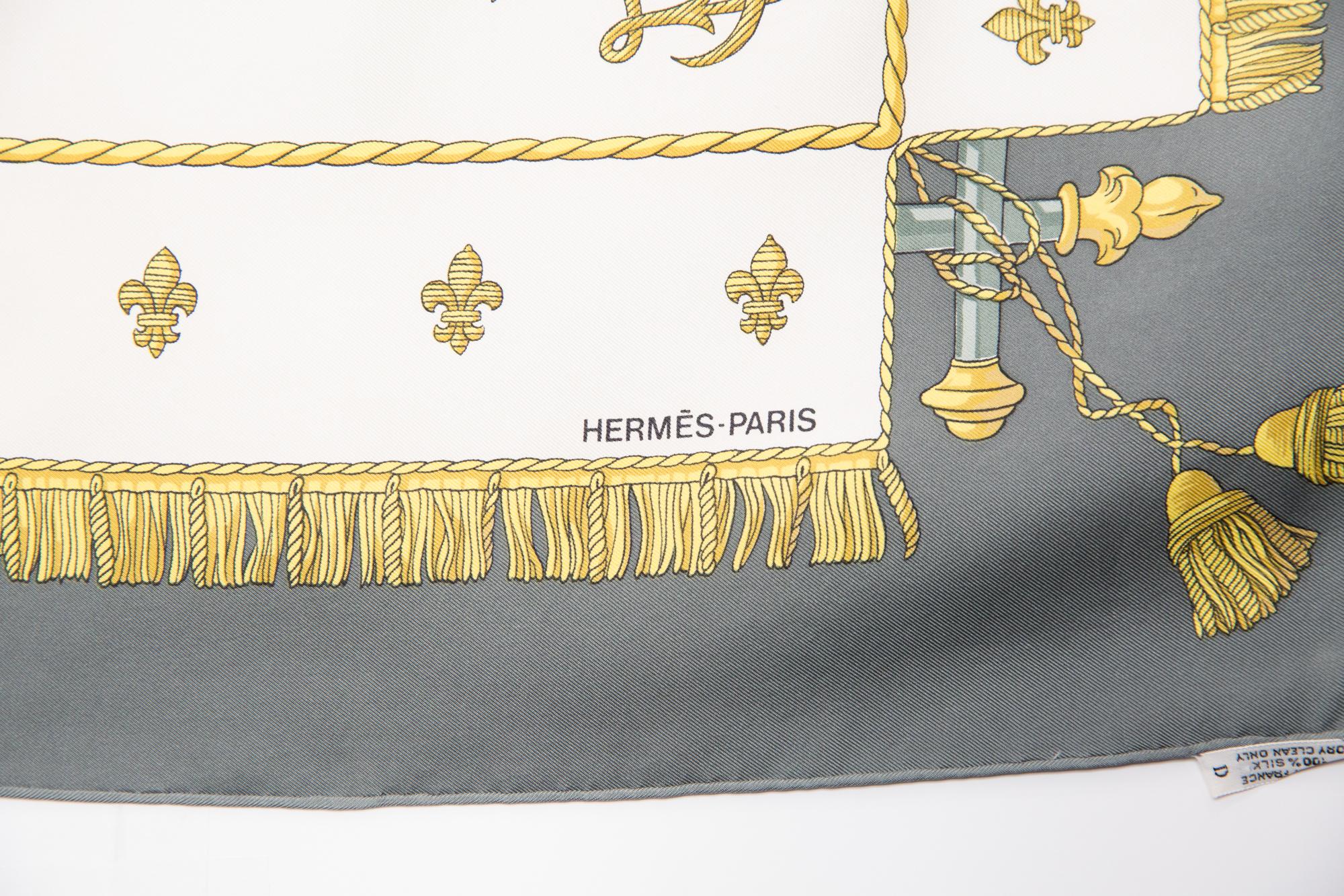 Hermes Vue du Carrosse La Galere La Reale by H Grygkar Silk Scarf For Sale 1