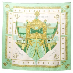 Hermes Vue du Carrosse La Galere La Reale by Hugo Grygkar Silk Scarf