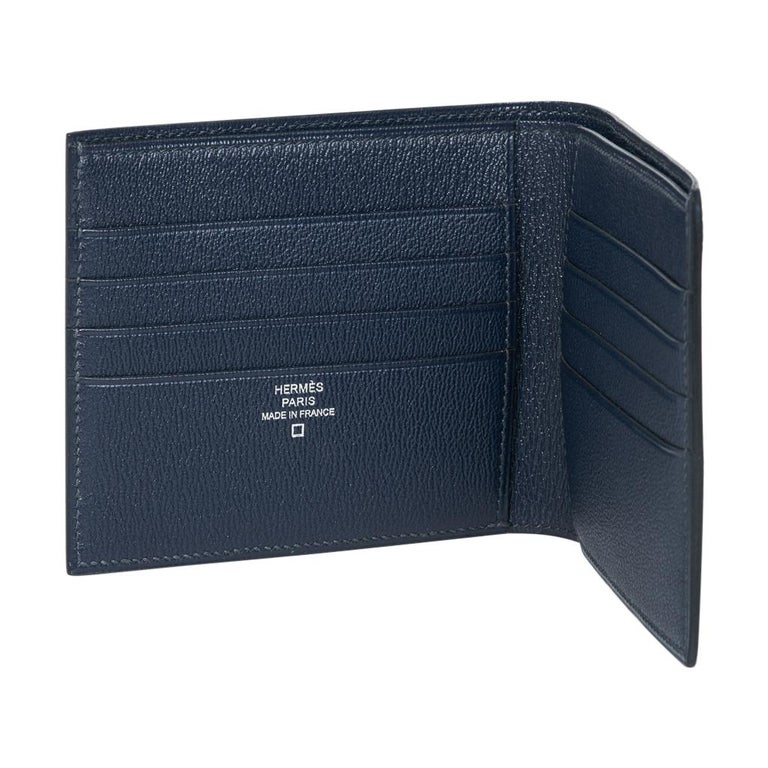 Hermes Wallet Portefeuille MC2 Copernic Blue Indigo Alligator New w
