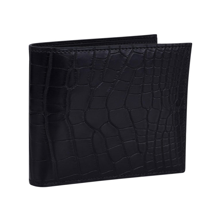 Portefeuille Hermès Portefeuille MC2 Copernic Matte Alligator Noir Nouveau  avec Boîte En vente sur 1stDibs