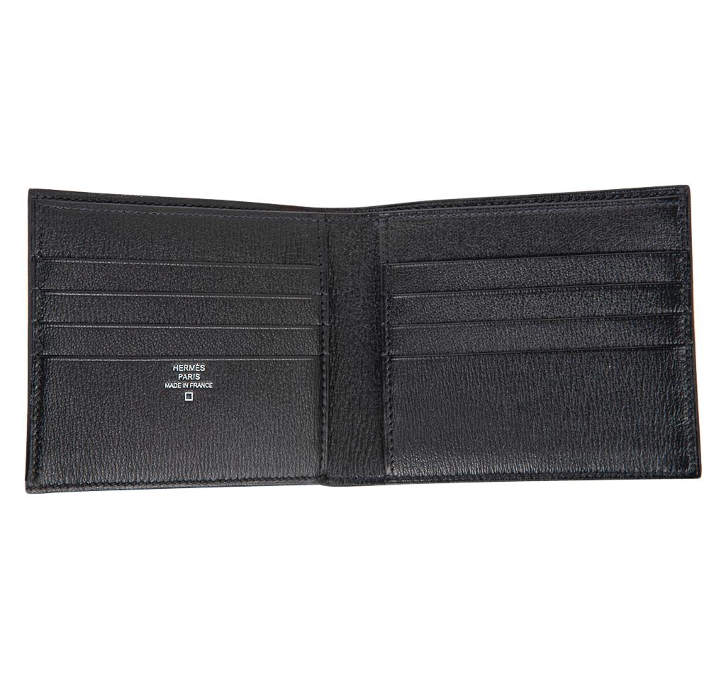Men's Hermes Wallet Portefeuille MC2 Copernic Matte Alligator Black New w/ Box