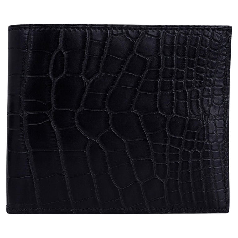 Hermes Wallet Portefeuille MC2 Copernic Matte Alligator Black New w/ Box at  1stDibs
