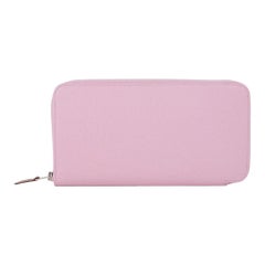 Hermes Wallet Silk' In Classic Mauve Sylvestre Jaune Equateur Lining