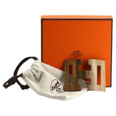 Hermes Walnut H Belt Buckle Scarf Ring