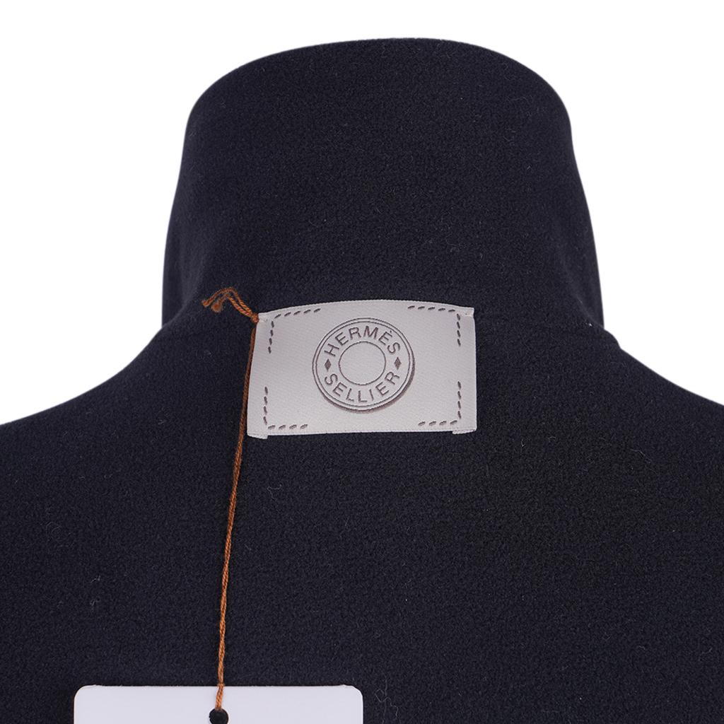 Hermès - Veste en jean à ouverture éclair en bleu marine, taille S, état neuf en vente 4