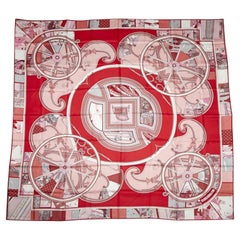 HERMES Washington's Carriage Scarf 140 in Pink Silk