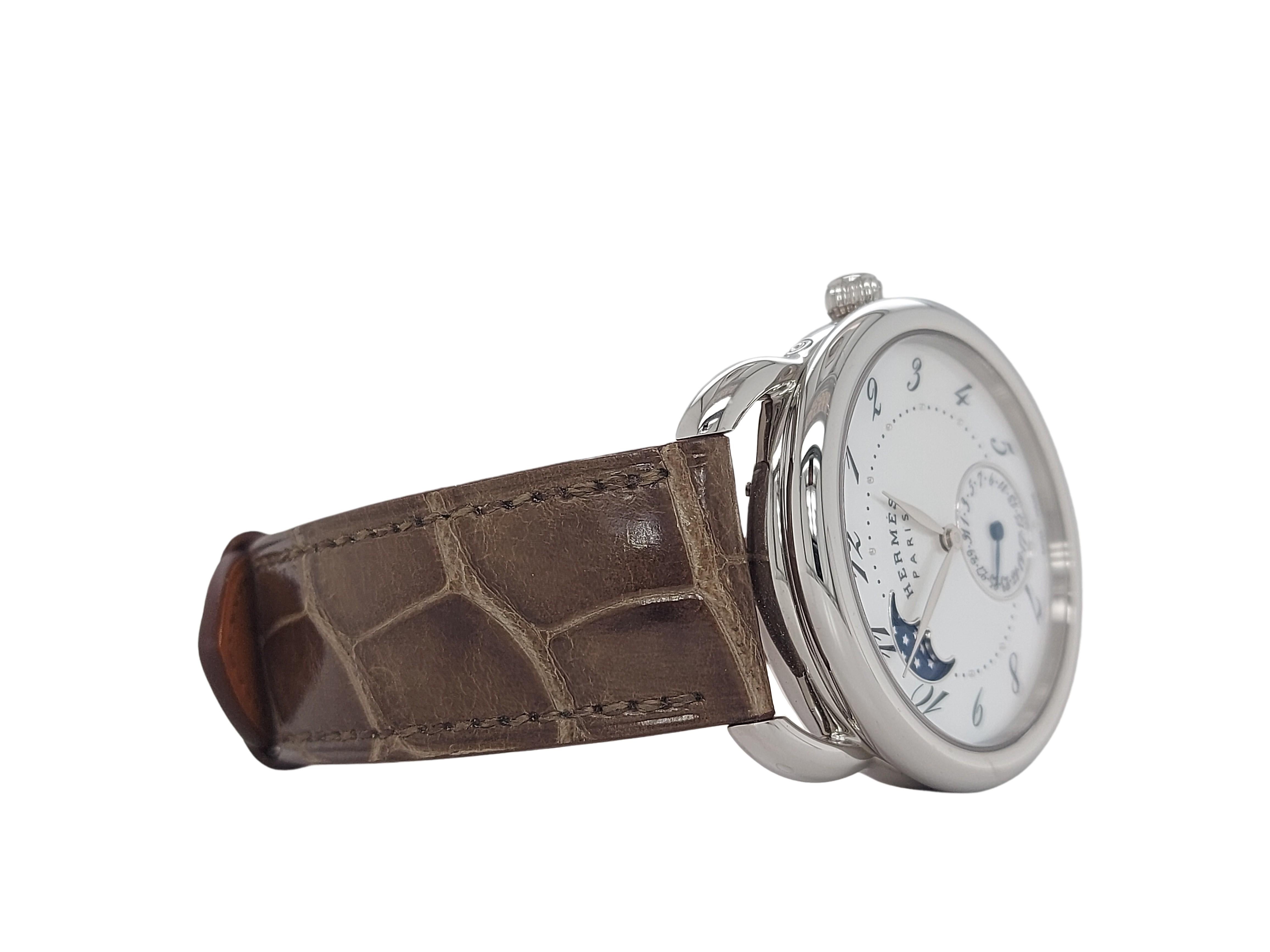 Hermes Watch Arceau Petite Lune Moon Phase Watch MOP Dial 2