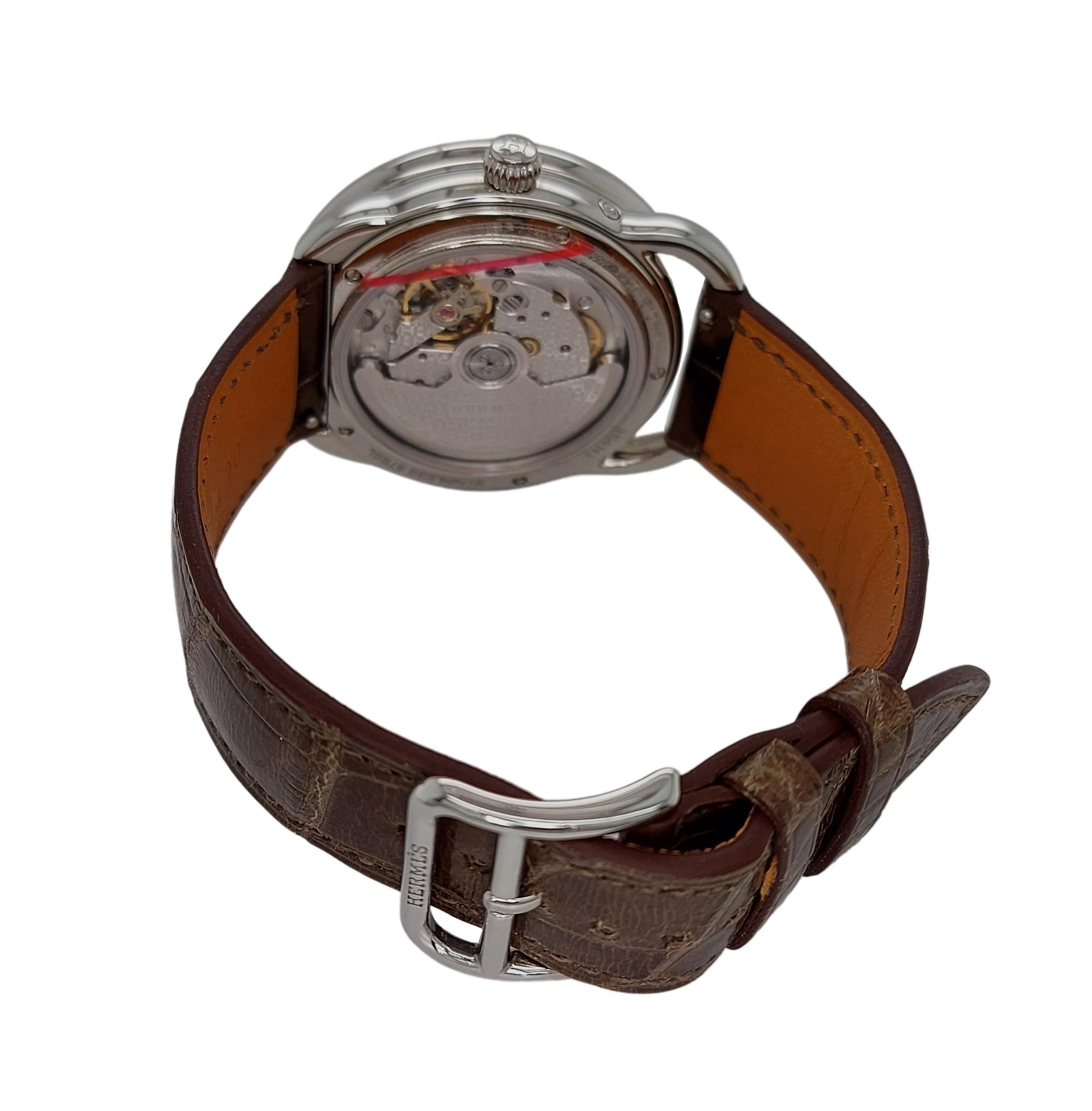 Women's or Men's Hermes Watch Arceau Petite Lune Moon Phase Watch MOP Dial