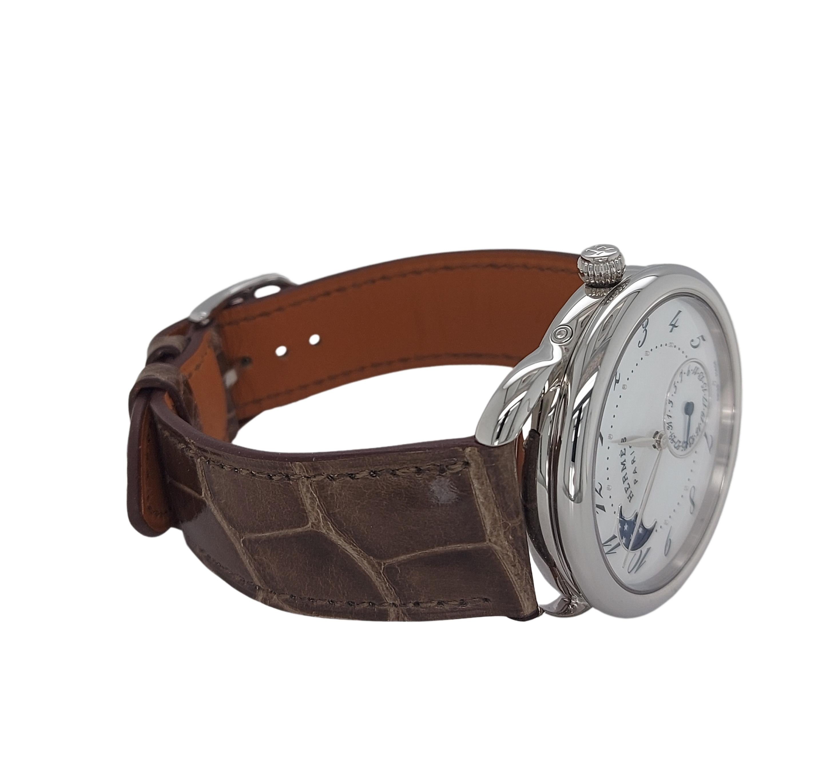Hermes Watch Arceau Petite Lune Moon Phase Watch MOP Dial 1