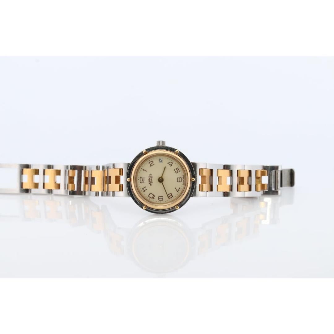 Hermes Watch. Ladies Genuine Hermes Clipper 514366 Gold and Silver Wristwatch. 1