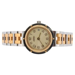 Hermes Watch. Ladies Genuine Hermes Clipper 514366 Gold and Silver Wristwatch.