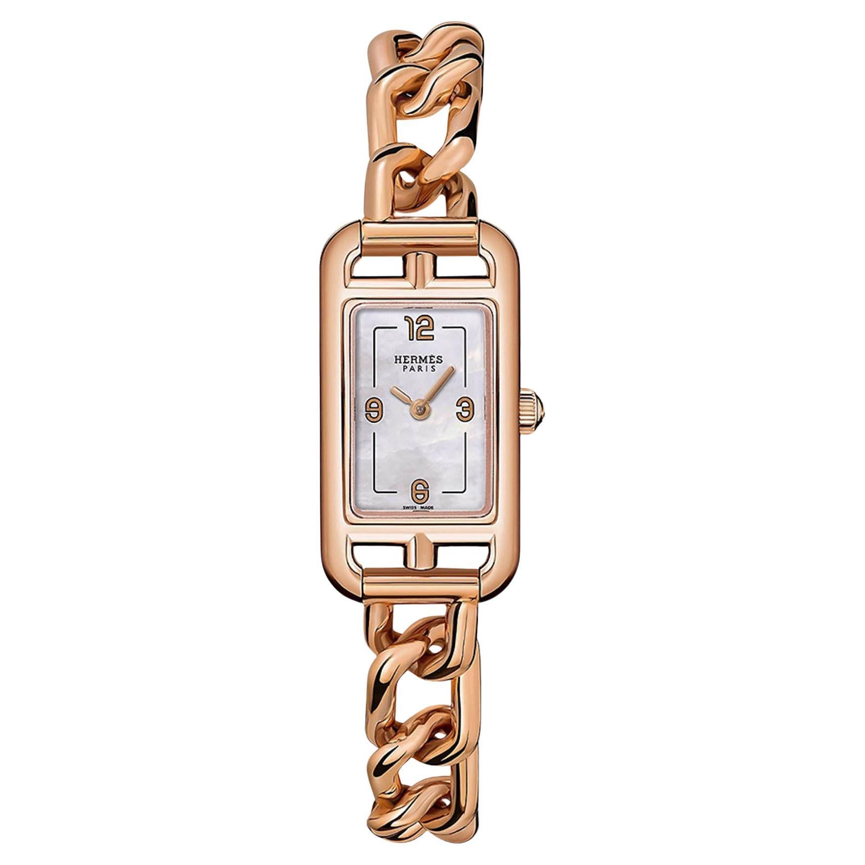 Hermes Watch Nantucket Rose Gold 18k Small Model For Sale