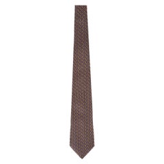 Hermes Wavy Chain Pattern Silk Tie