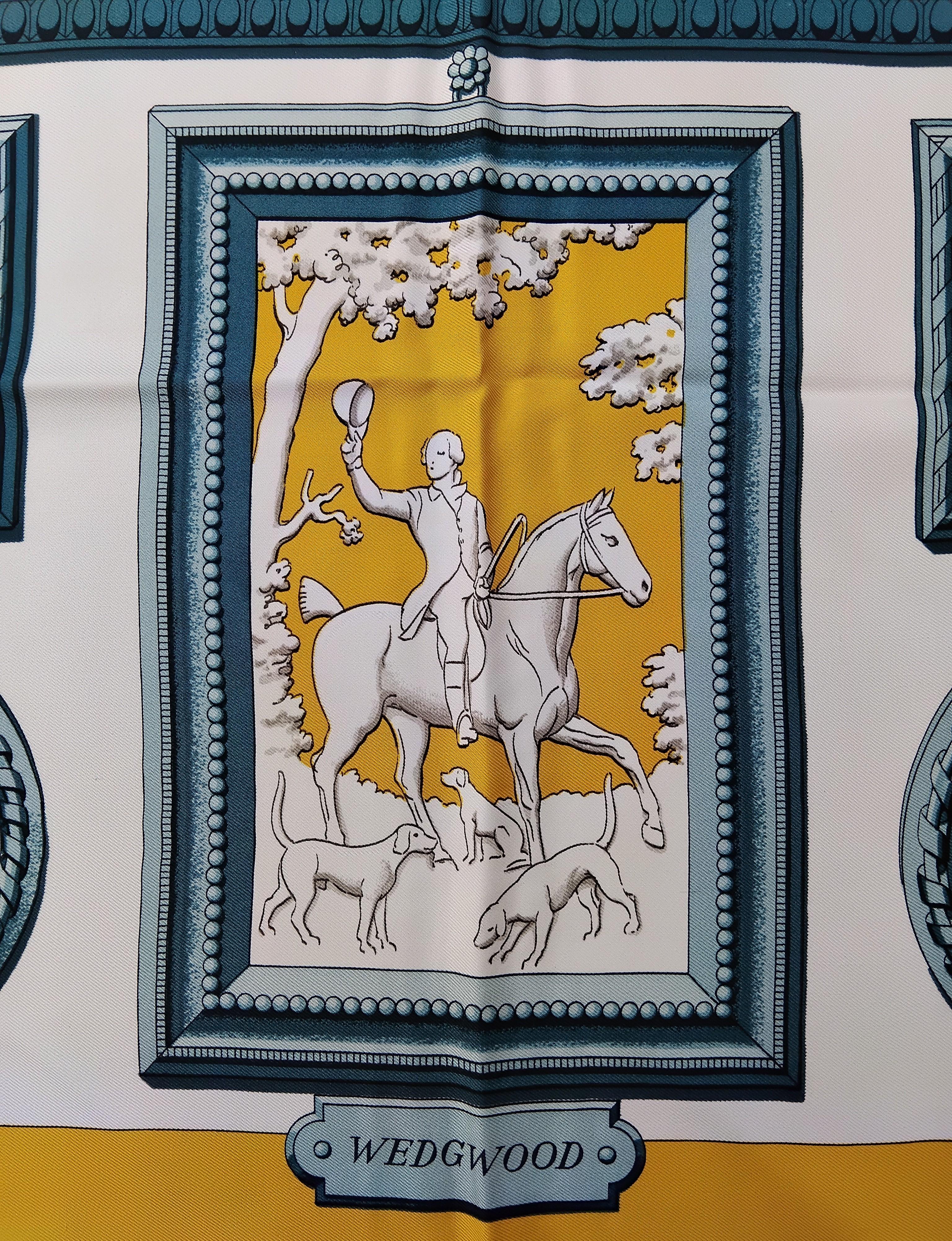 Hermès Wedgwood Ledoux Vintage Silk Scarf 35' For Sale 5