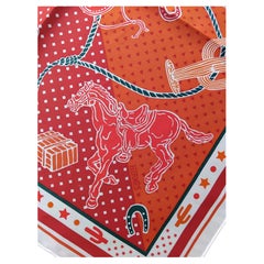 Hermès Western und Company Baumwollschal Pferd Texas Wild West