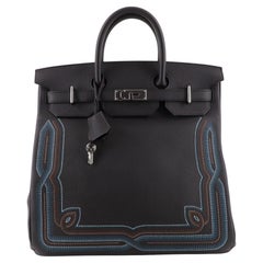 Hermès Western HAC Sac Birkin noir Togo avec accessoires en palladium 40