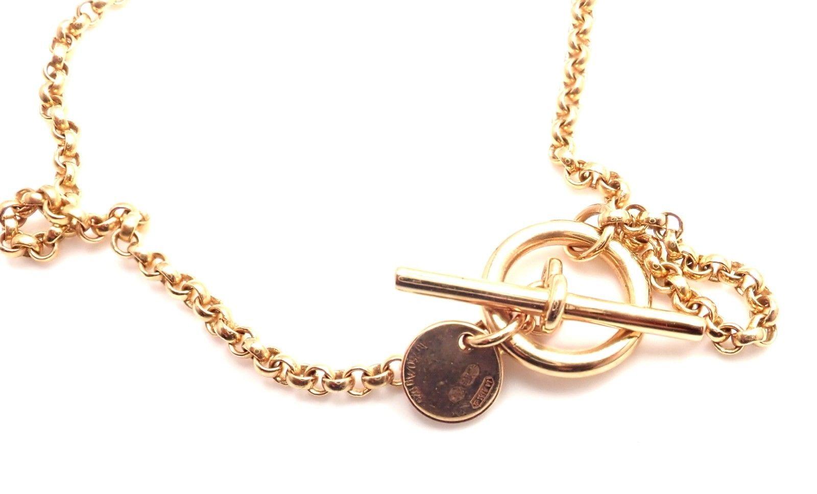 Women's or Men's Hermes Wheel Pendant Toggle Chain Rose Gold Necklace
