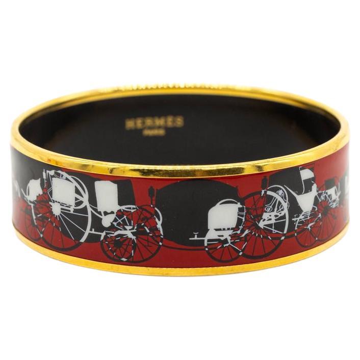 Hermès Enamel Bracelet Camels and Palm Trees Narrow NEW Ghw Size PM 65 For  Sale at 1stDibs | hermes clover bracelet