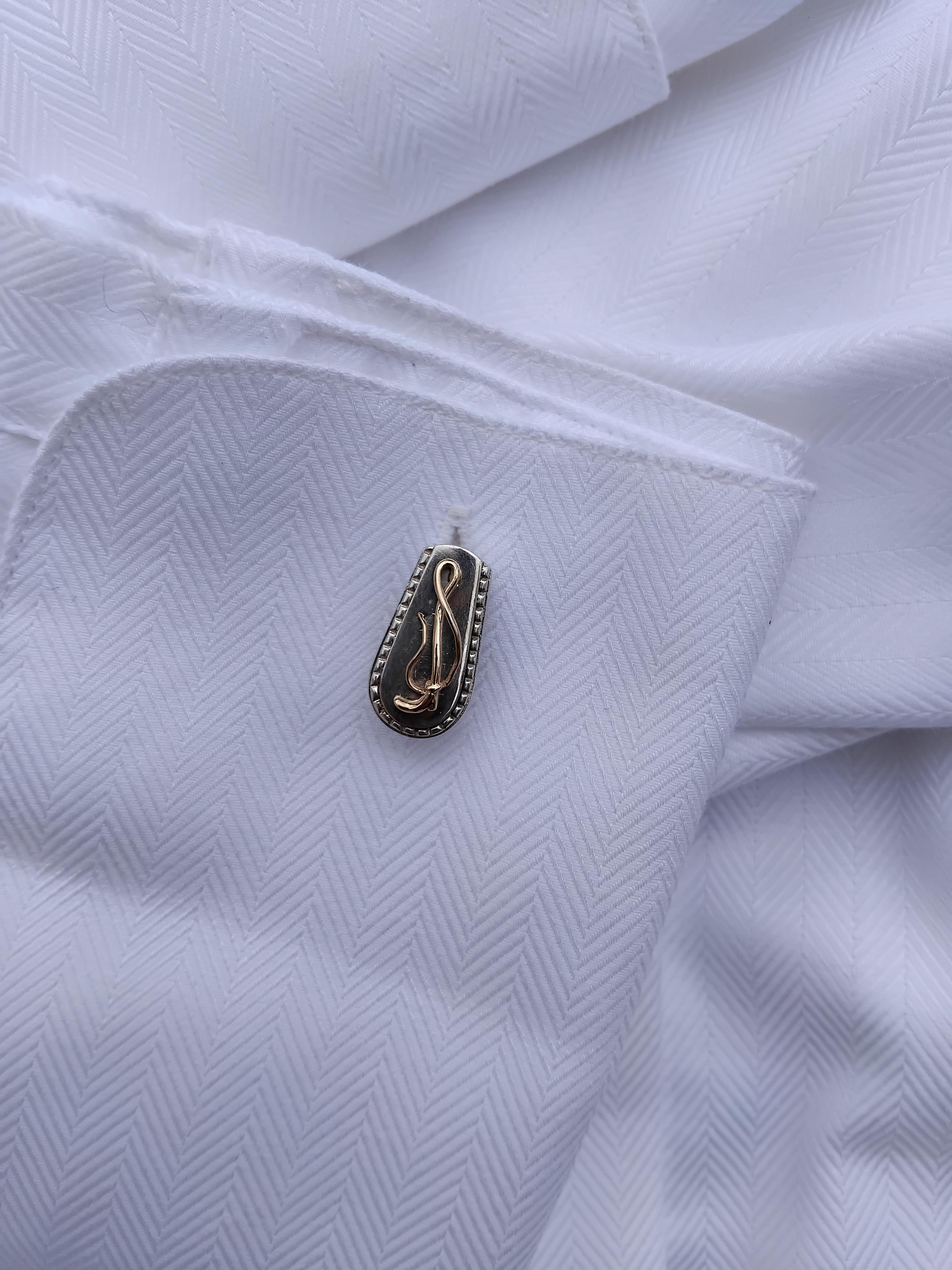 Boutons de manchette Hermès Fouet Lasso Or Argent Cheval Equitation Texas en vente 16