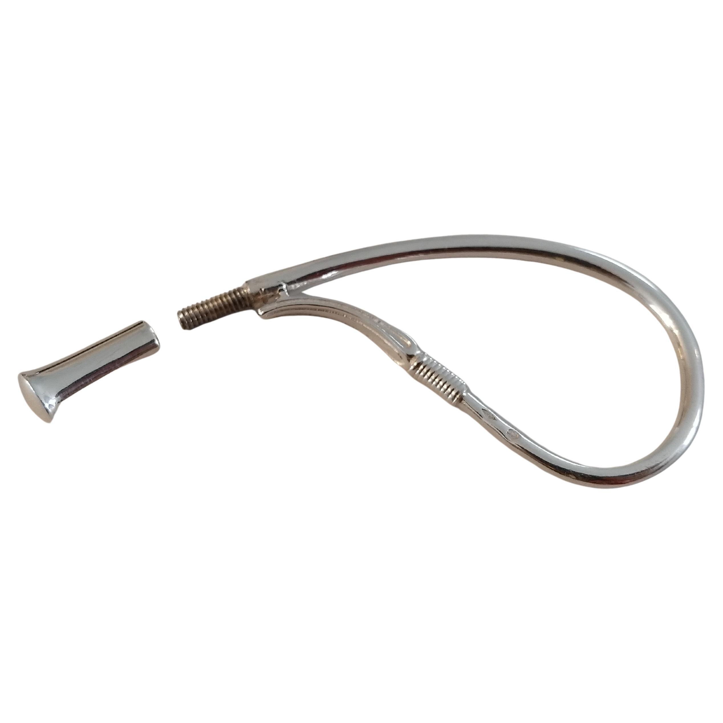 Portachiavi Hermès Whip Silver in vendita 4