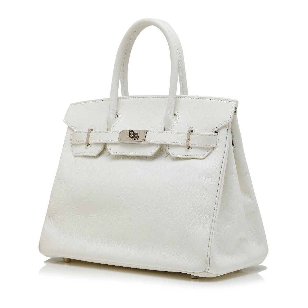 Adding a twist to the traditional Hermès Birkin, this truly spectacular, one-of-a-kind rarity combines a radiant white epsom leather exterior with silver-tone metal accents, for an effect that is unexpectedly modern and fresh. Crafted in France,