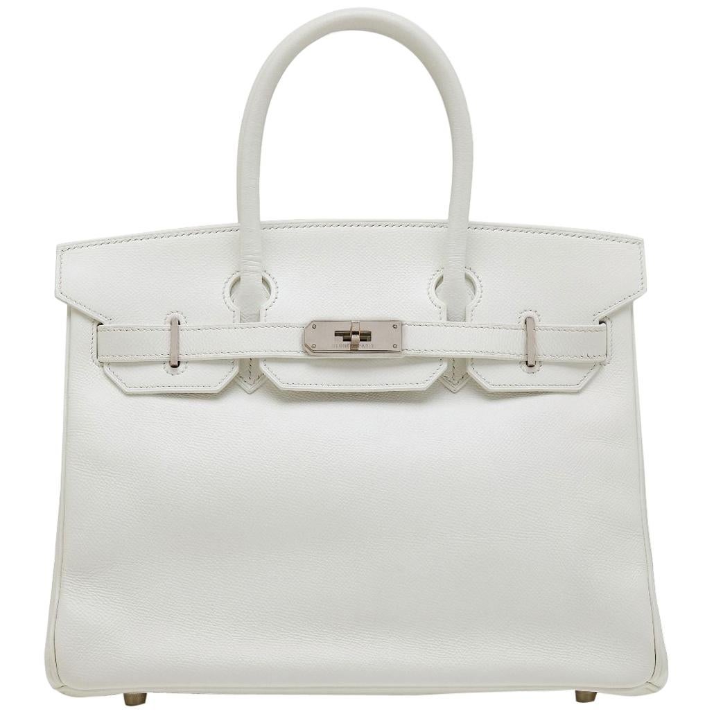Hermes White 30cm Birkin Bag