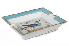 Hermès Weißer und blauer Vogel Aschenbecher