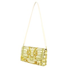 Hermes White And Gold Rope Knots Canvas Handbag