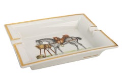 Hermès White Ashtray Grey Horse