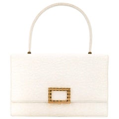 Hermès White Beluga Vintage Leather Bag, 1960s