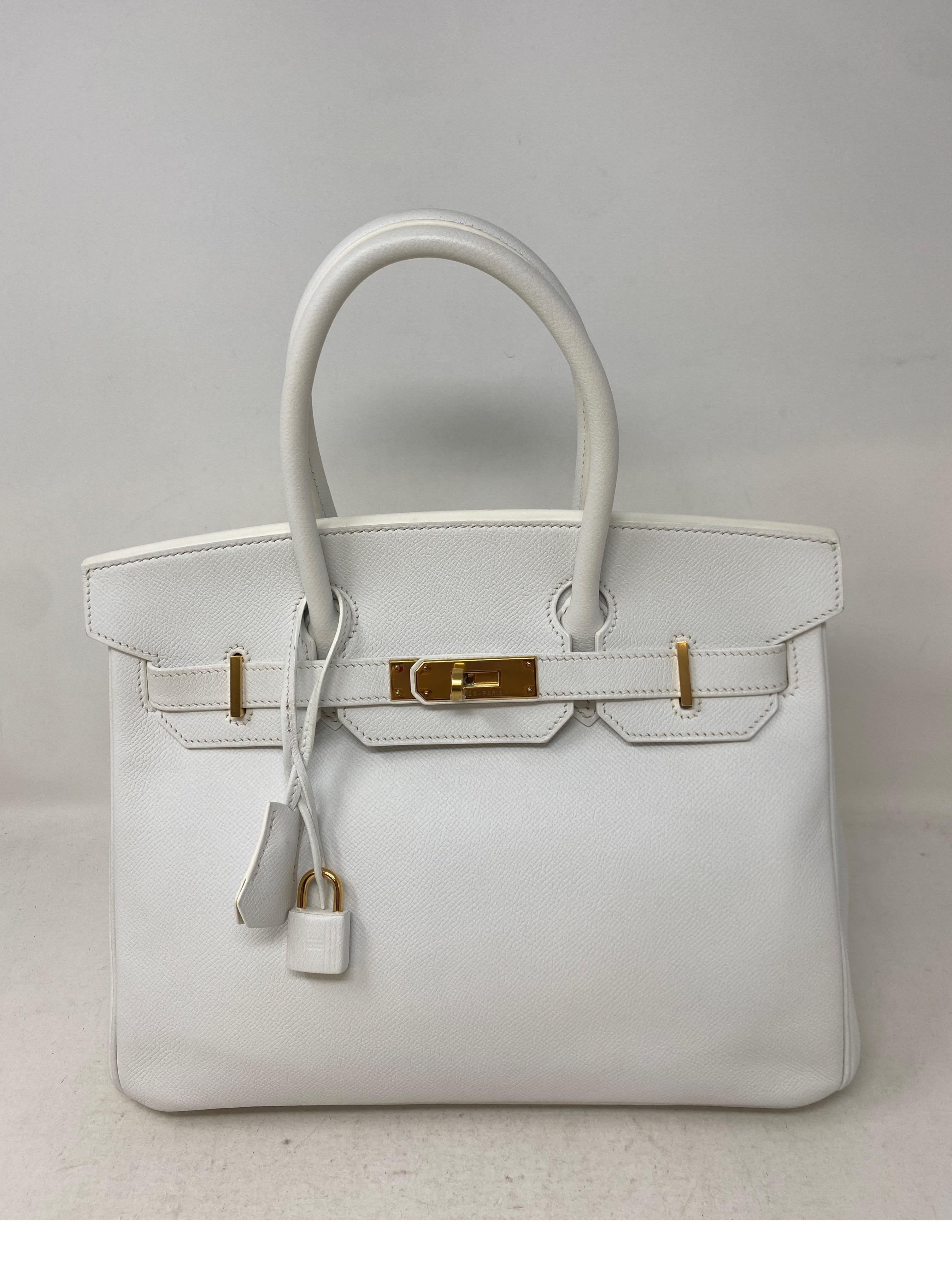 Hermes White Birkin 30 Bag 5