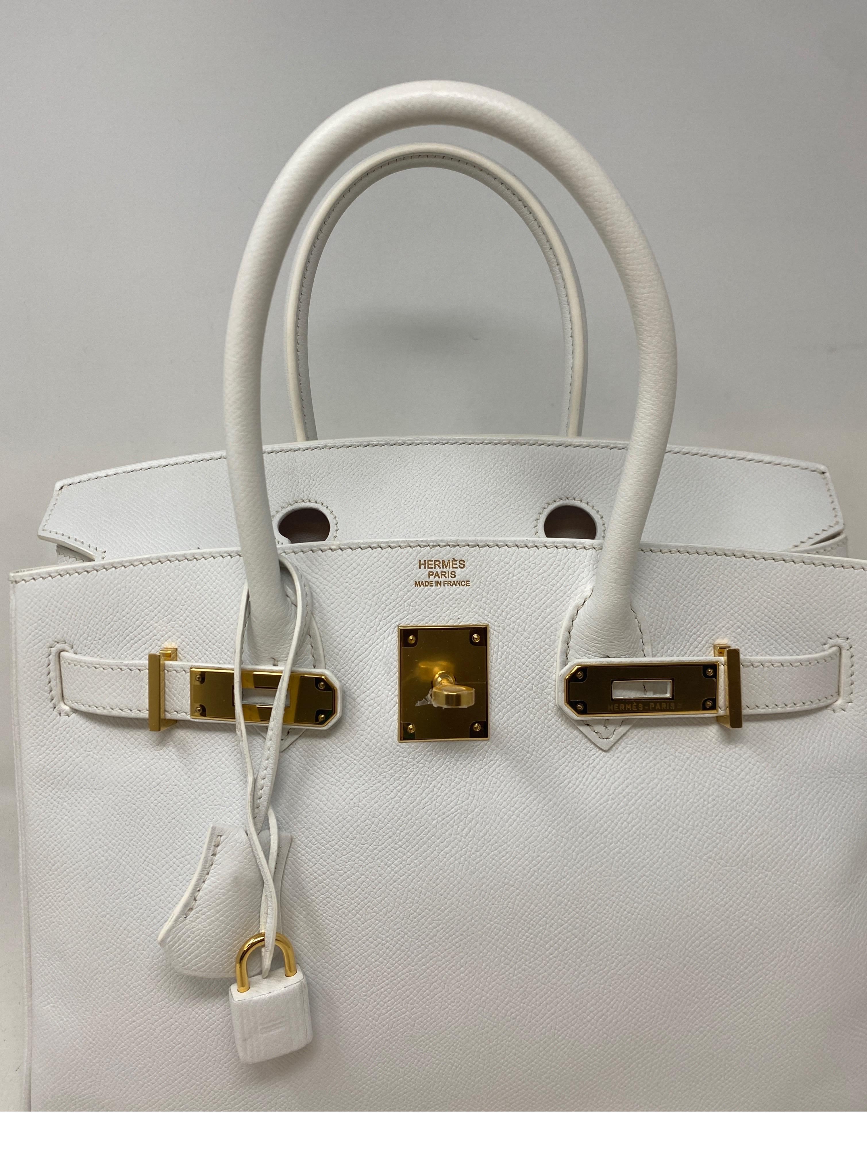 Hermes White Birkin 30 Bag 6