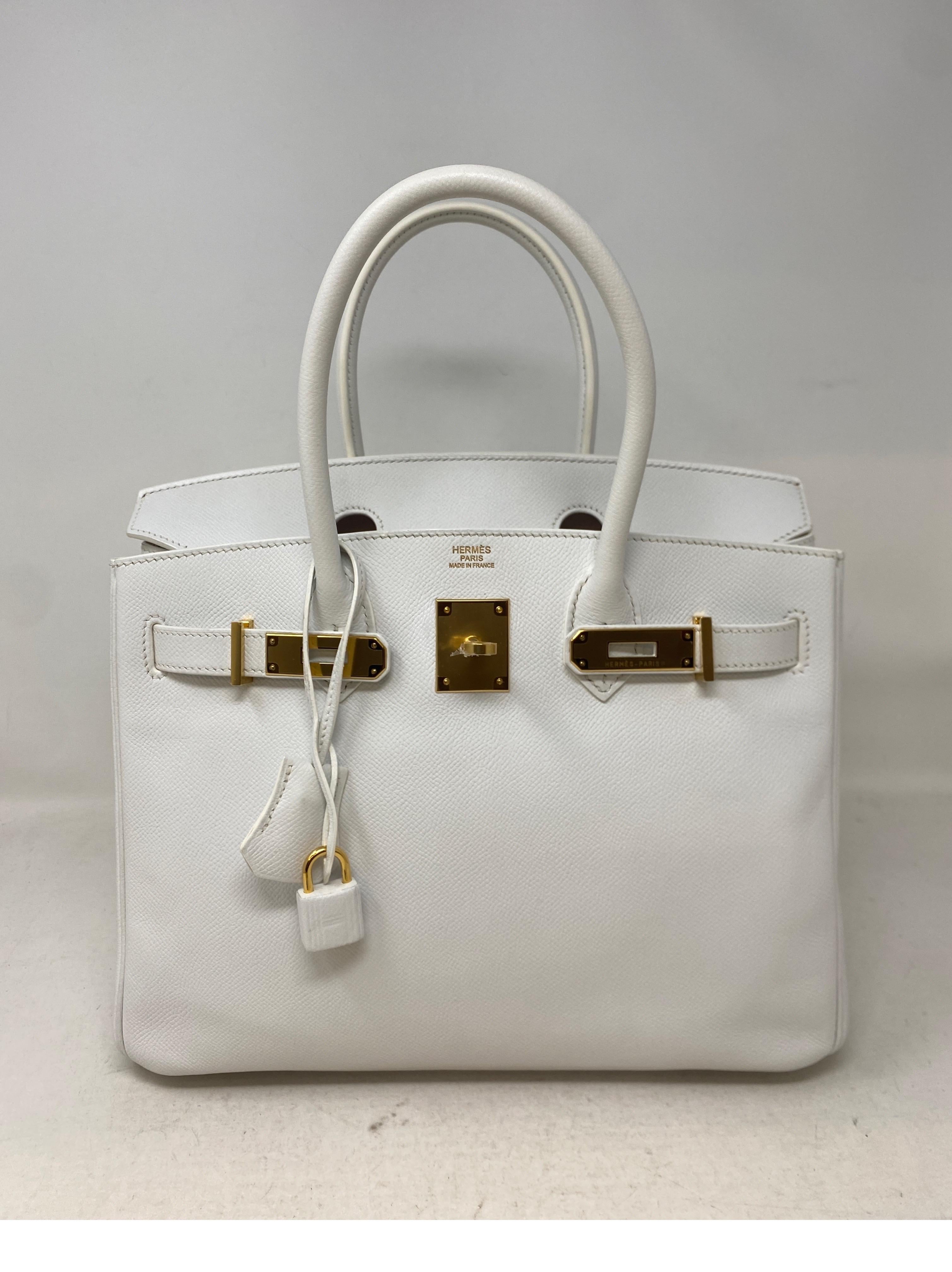 Hermes White Birkin 30 Bag 7