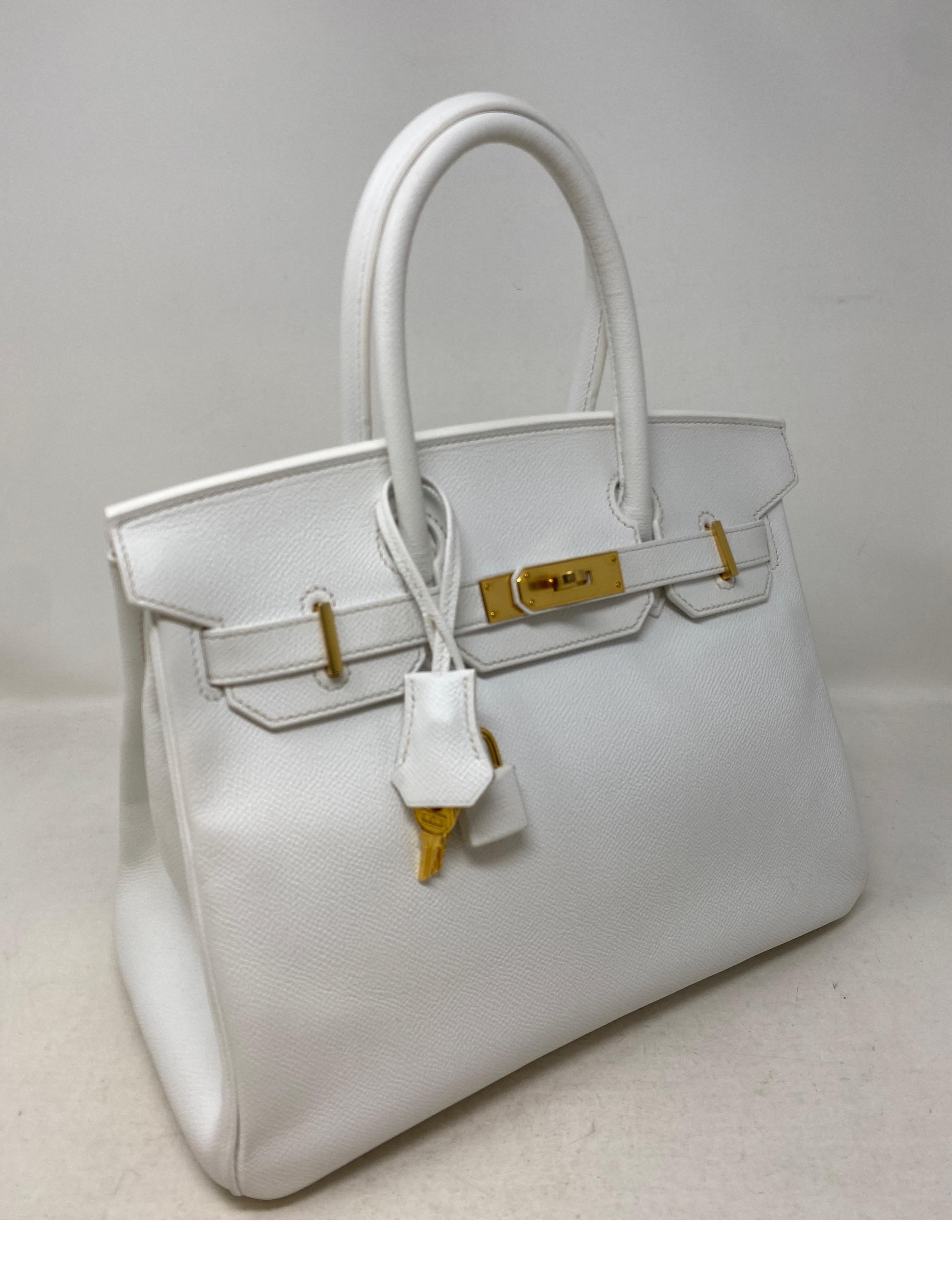 Hermes White Birkin 30 Bag  10