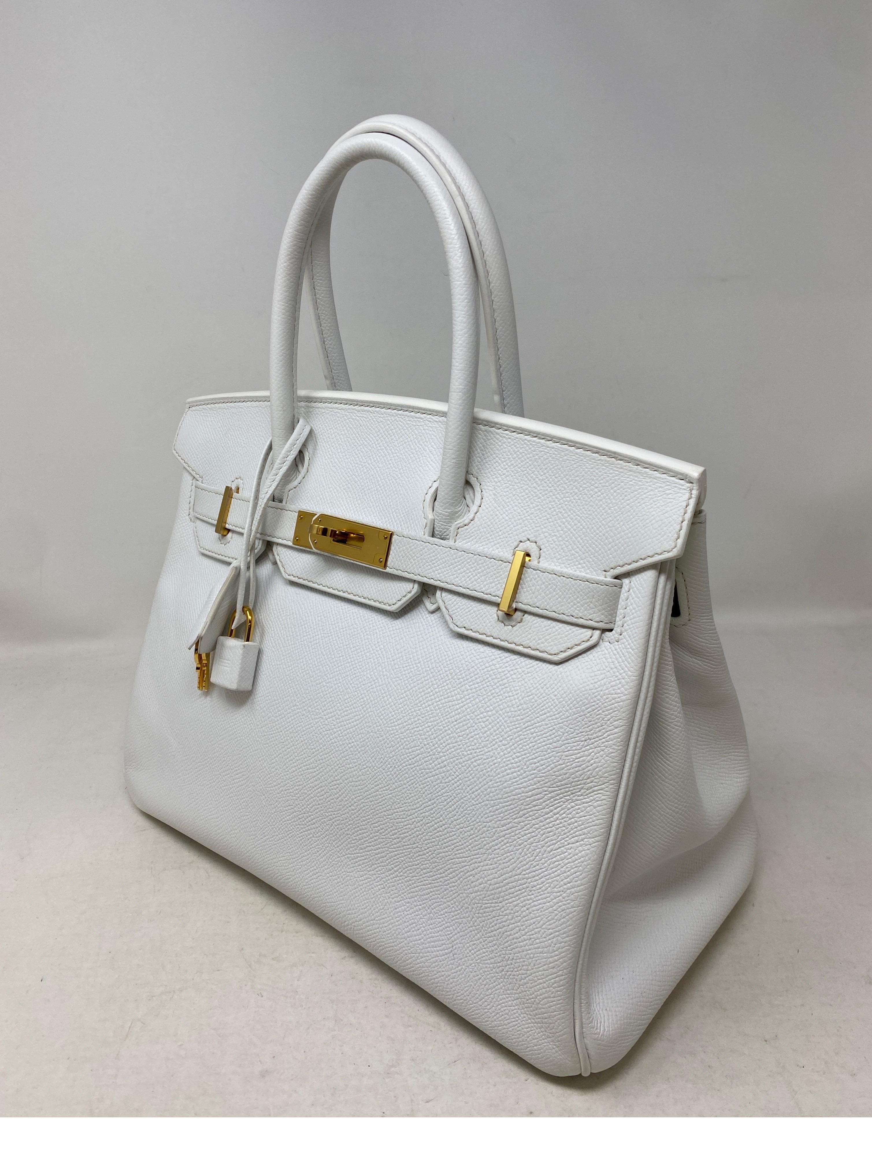 Hermes White Birkin 30 Bag  11