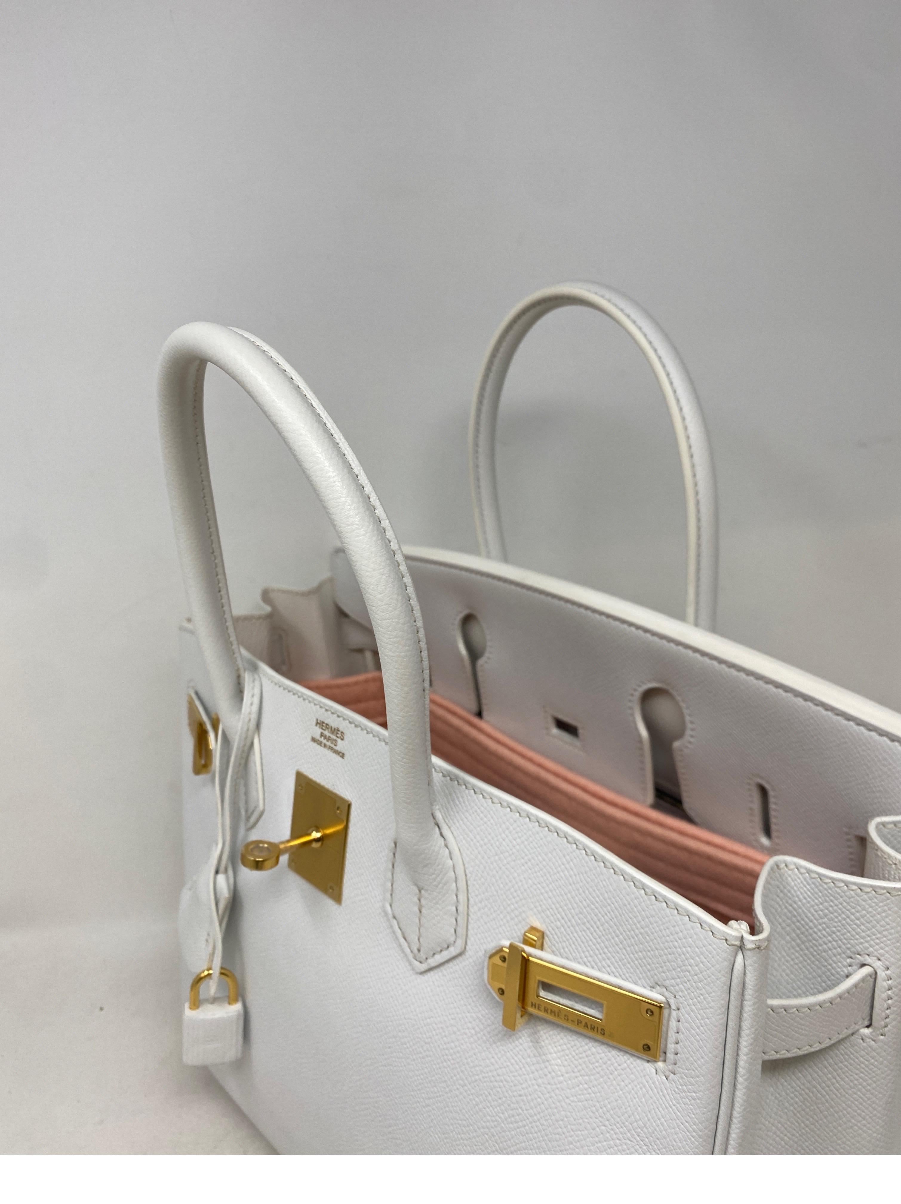 Hermes White Birkin 30 Bag 12