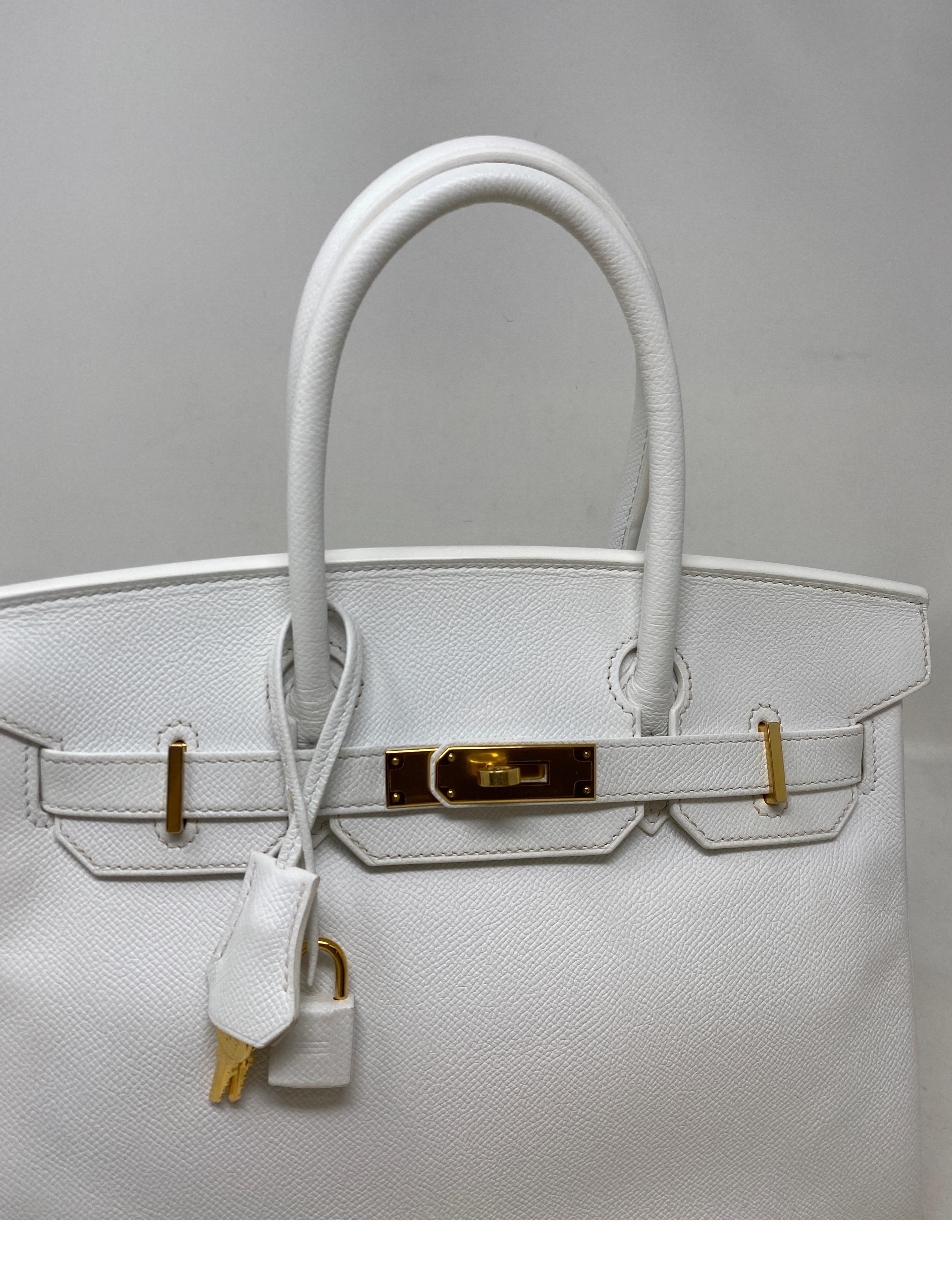 Hermes White Birkin 30 Bag  16