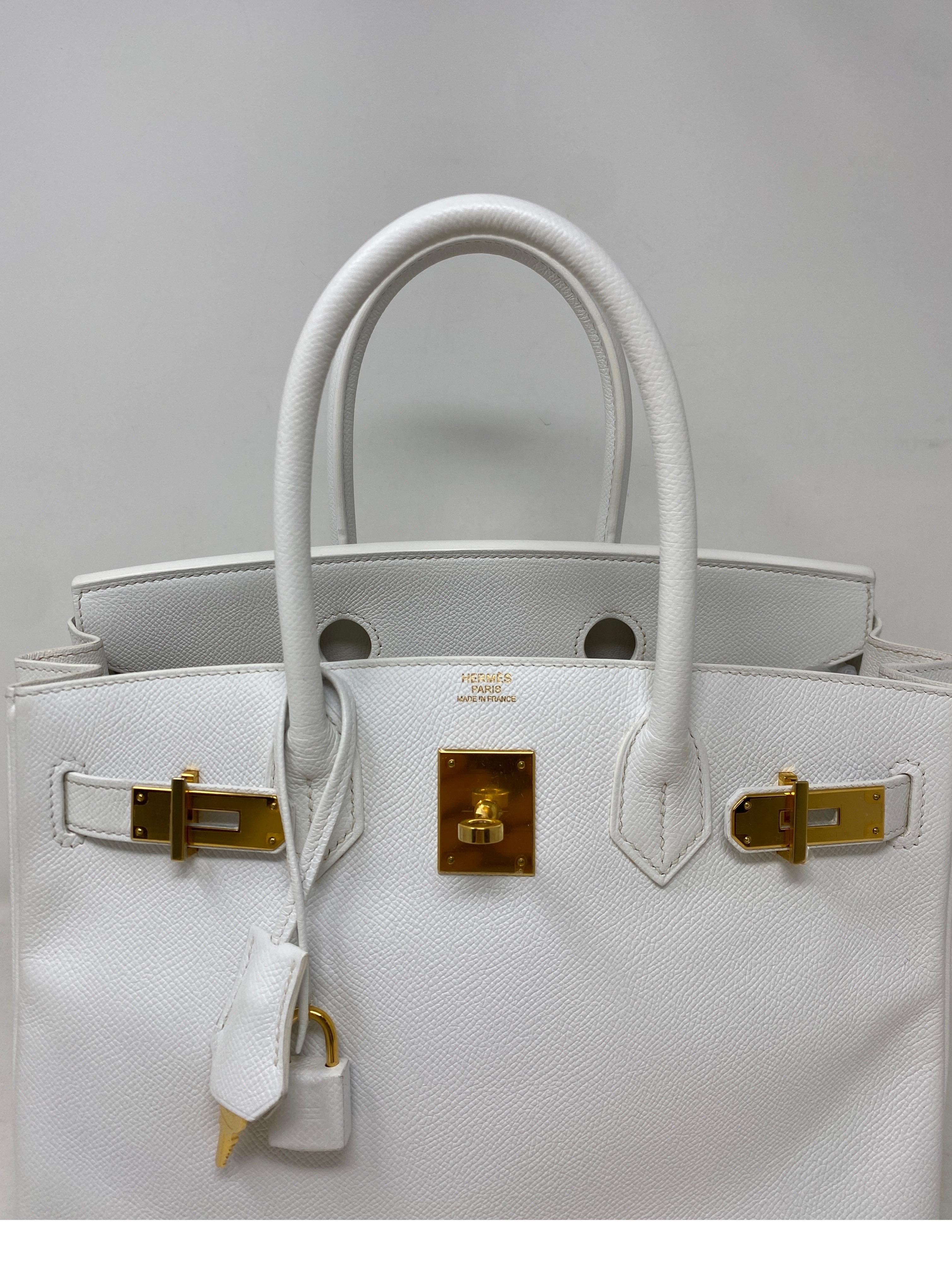 Sac Hermes Birkin 30 blanc  Bon état à Athens, GA