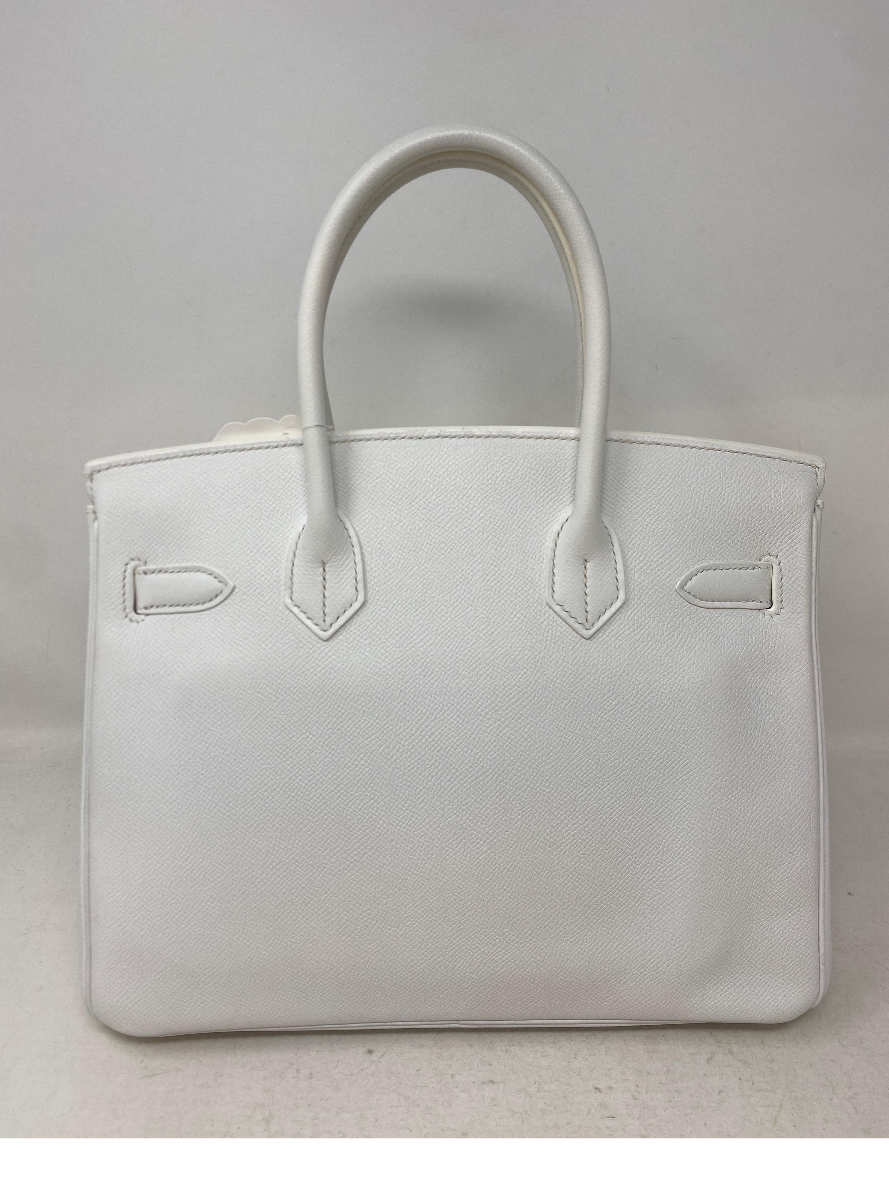 Women's or Men's Hermes White Birkin 30 Bag