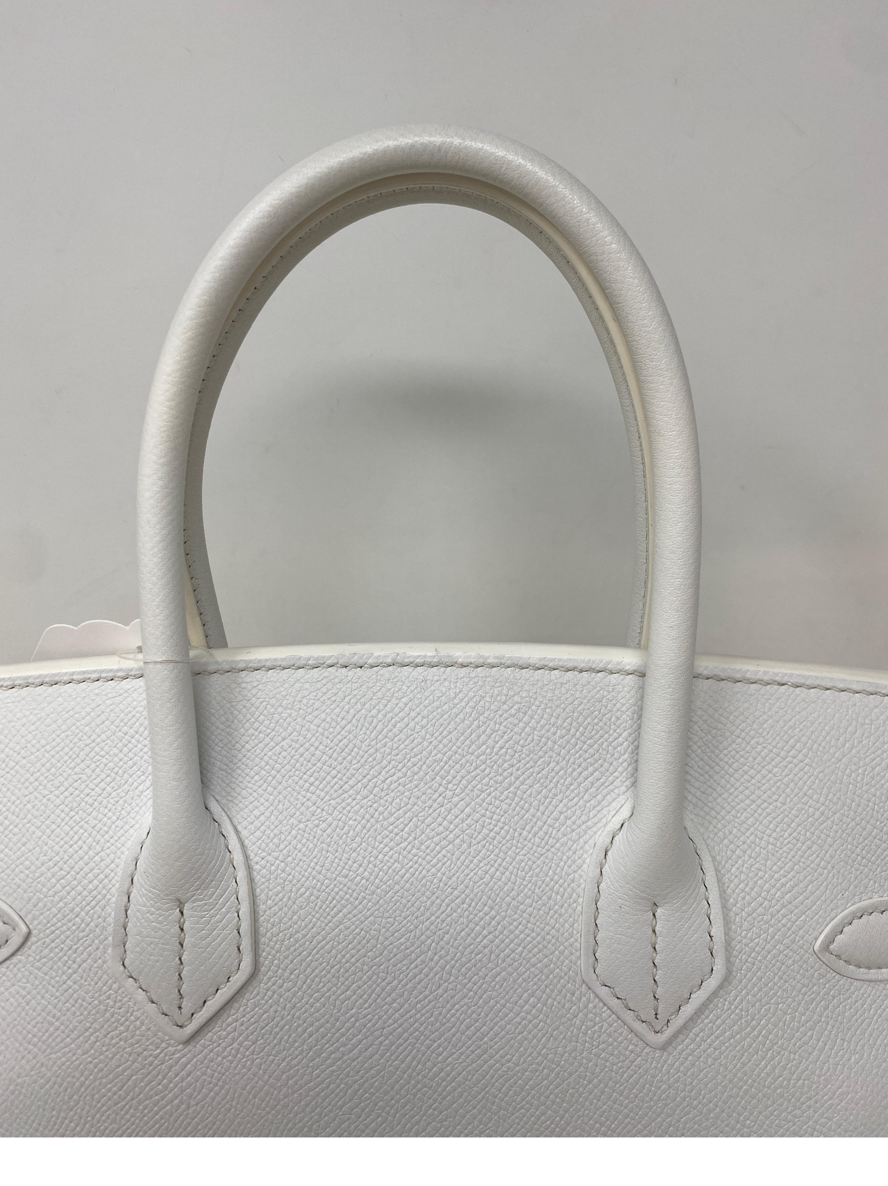 Hermes White Birkin 30 Bag 1