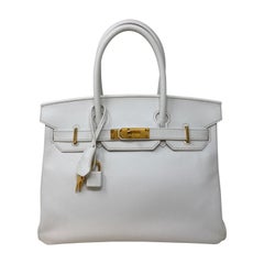 Hermes White Birkin 30 Bag