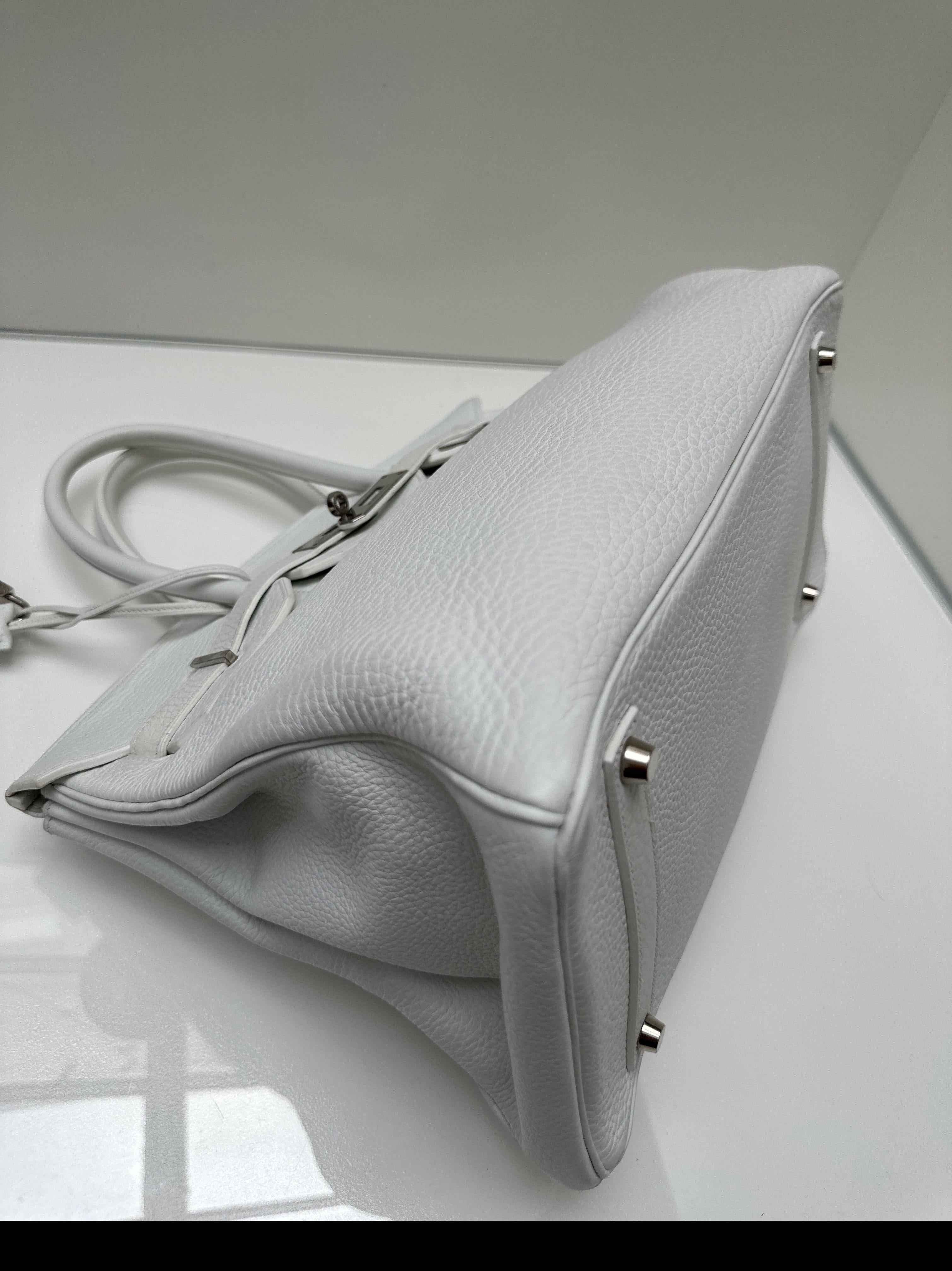 Hermes White Birkin 35 Bag For Sale 7
