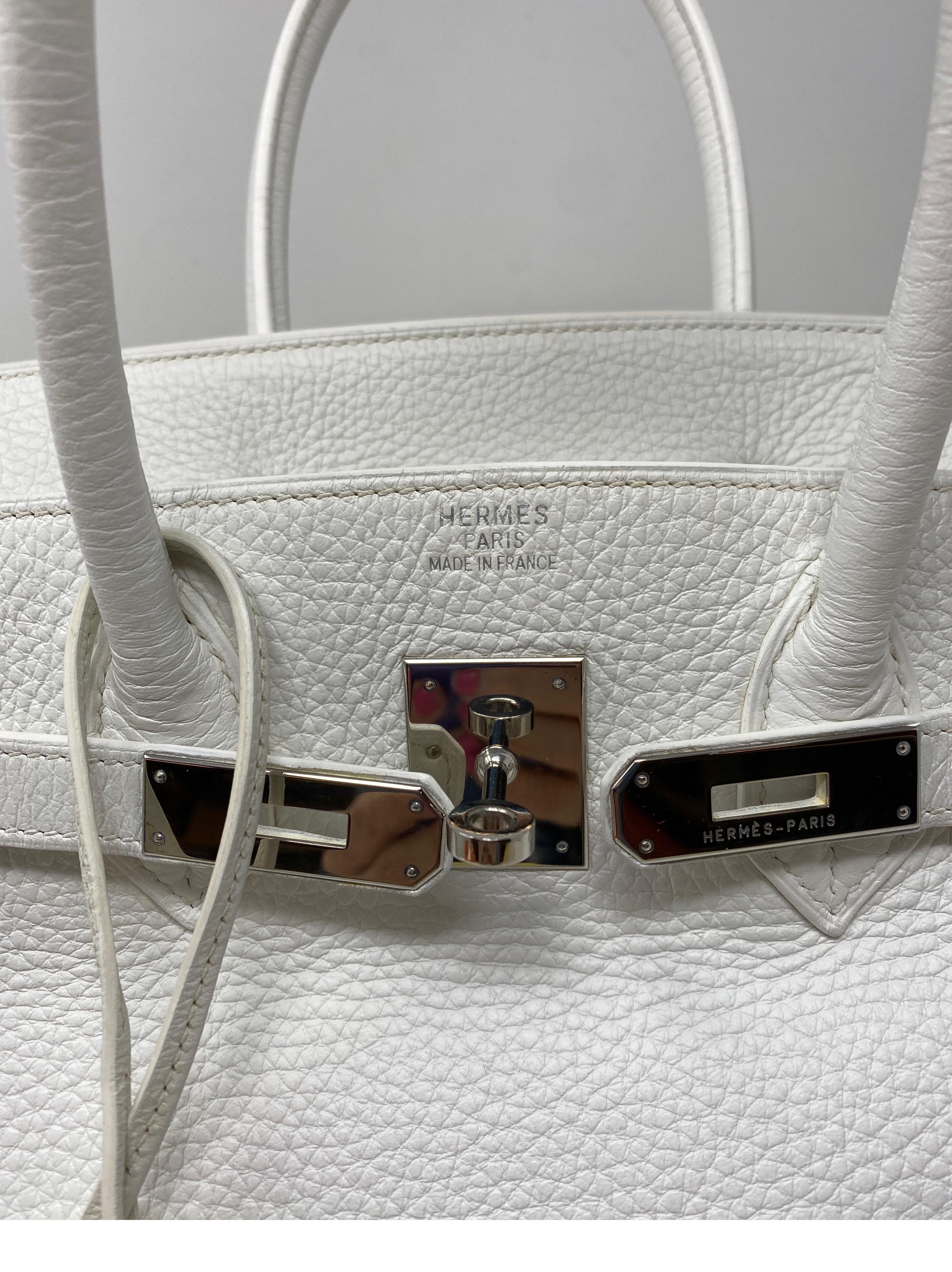 Hermes White Birkin 35 Bag  7