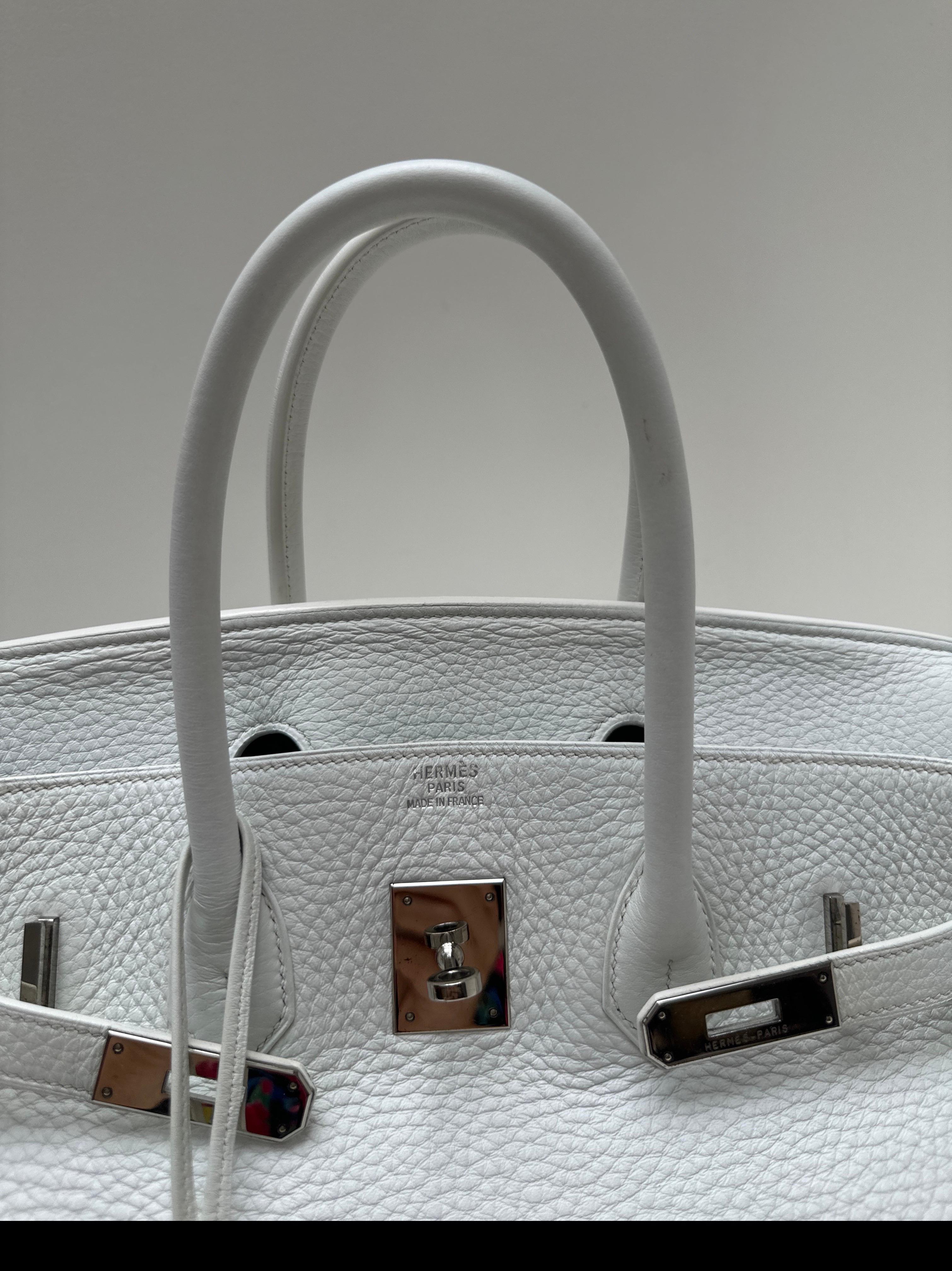 Hermes White Birkin 35 Bag For Sale 9