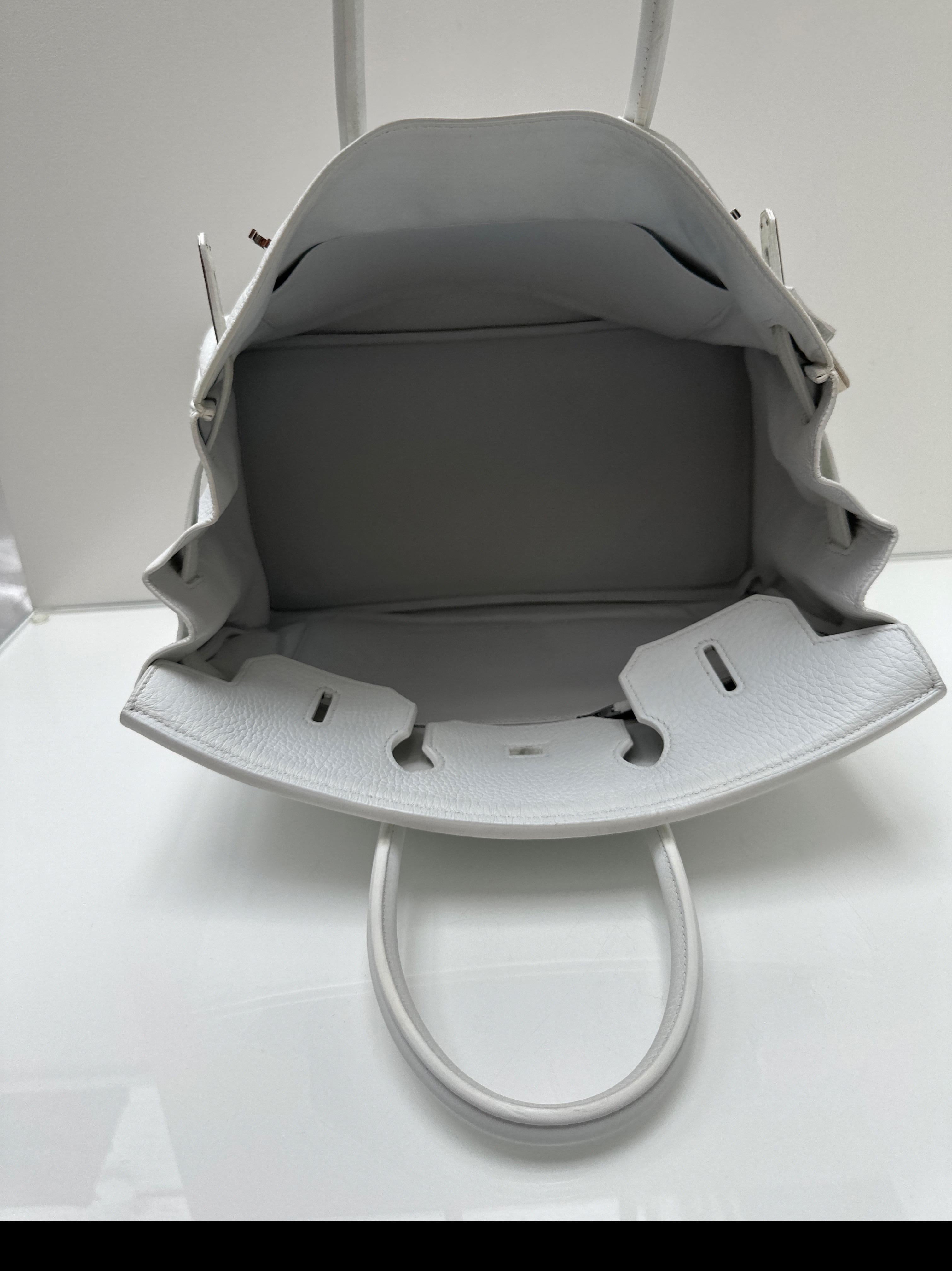Hermes White Birkin 35 Bag For Sale 11