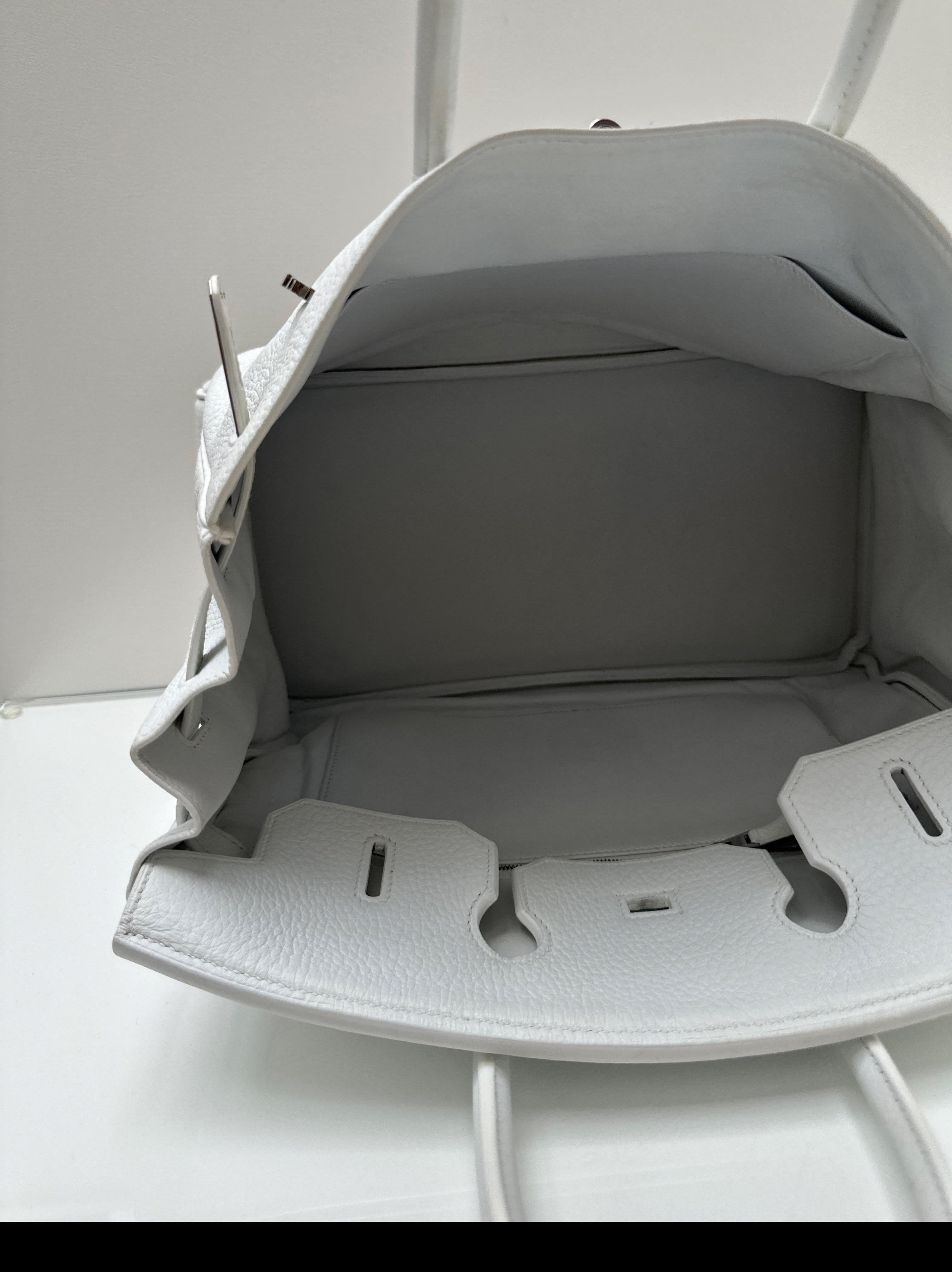 Hermes White Birkin 35 Bag For Sale 12