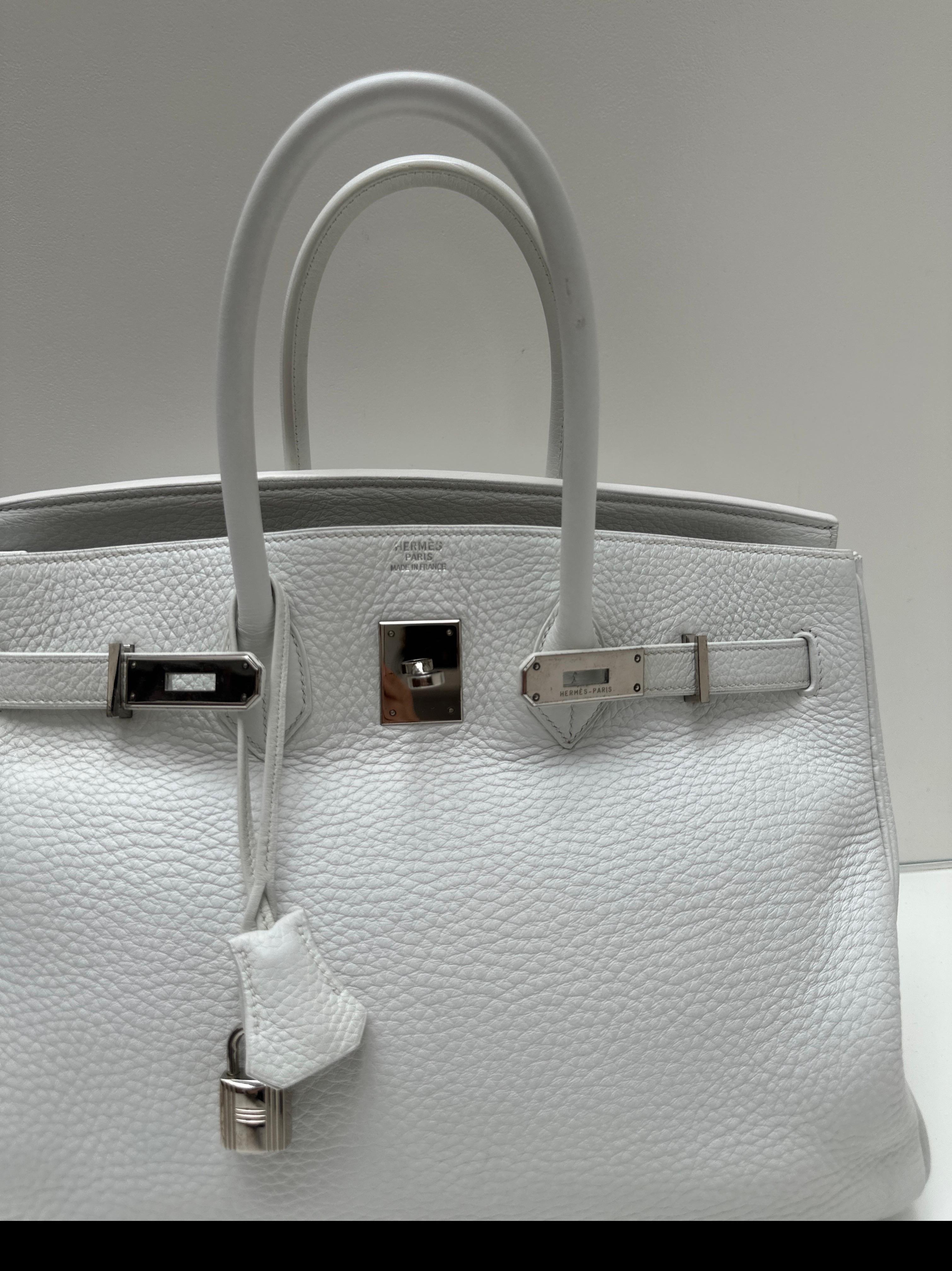 Hermes White Birkin 35 Bag For Sale 14