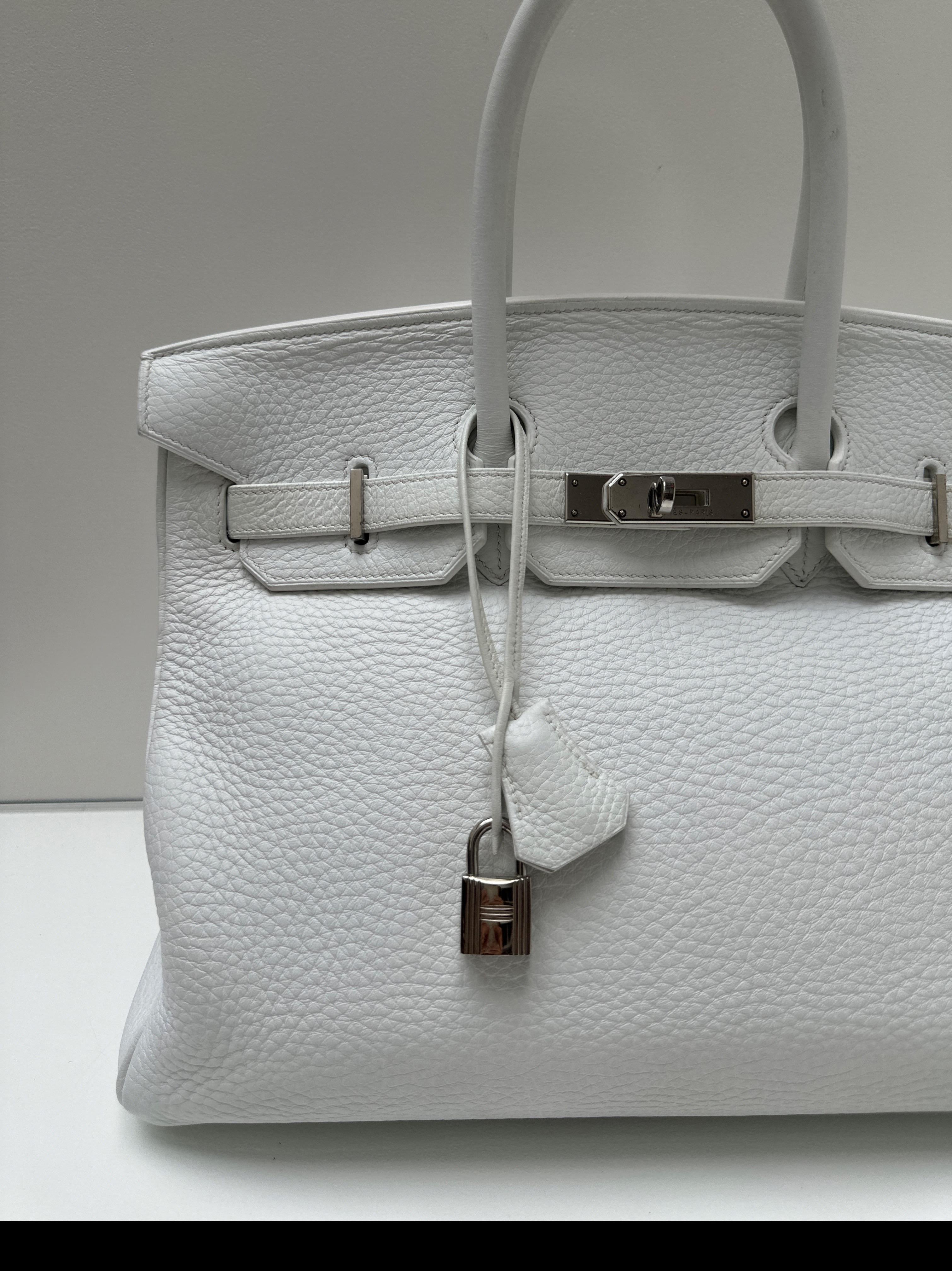 Gray Hermes White Birkin 35 Bag For Sale